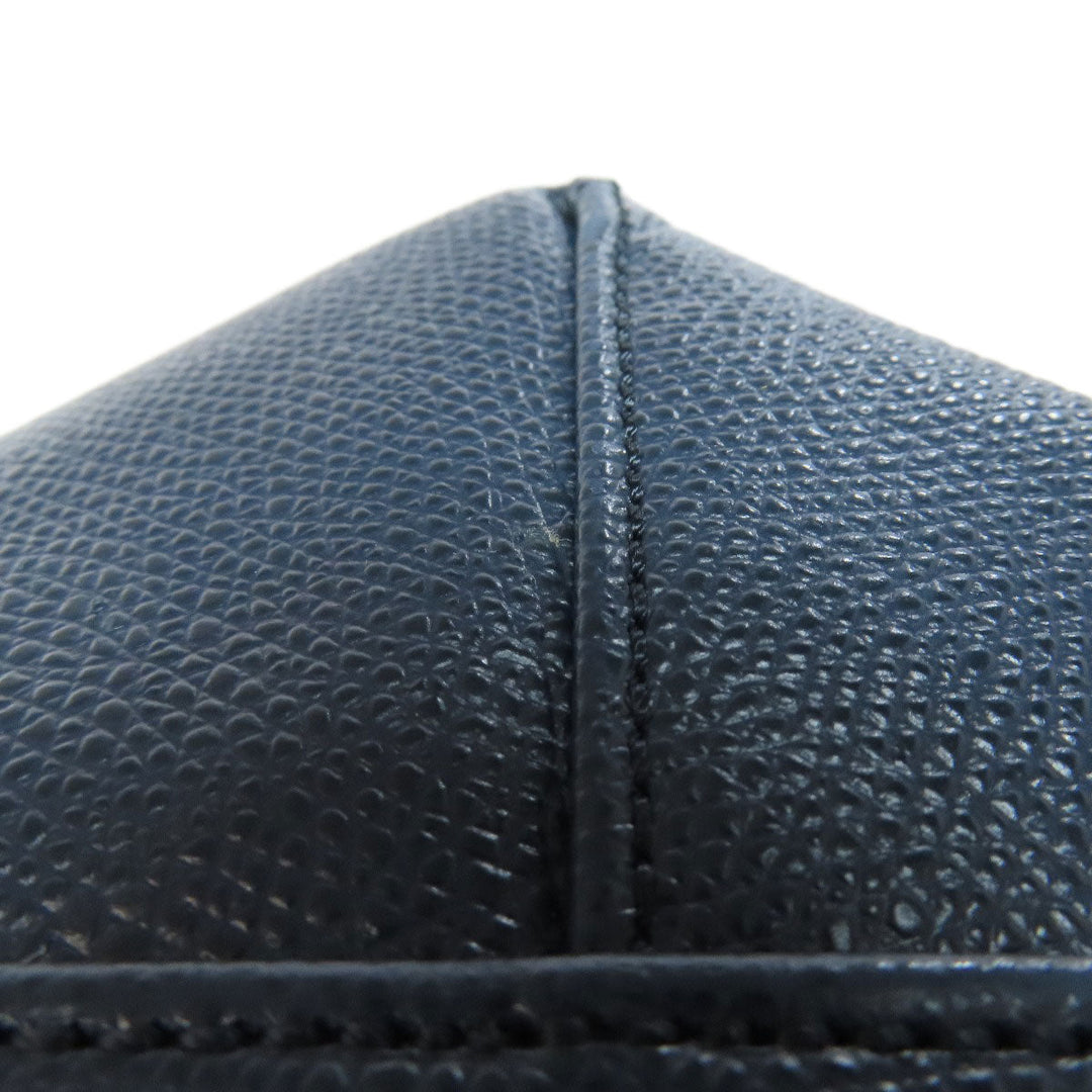 CELINE Handbag leather Navy Vertical hippopotamus Women Used Authentic