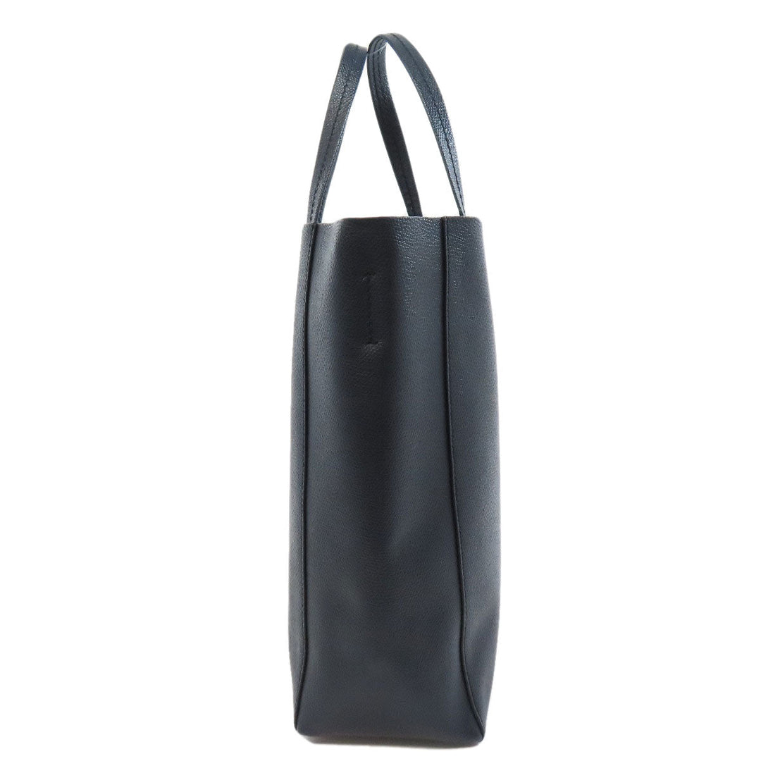 CELINE Handbag leather Navy Vertical hippopotamus Women Used Authentic