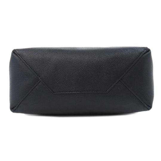 CELINE Handbag leather Navy Vertical hippopotamus Women Used Authentic