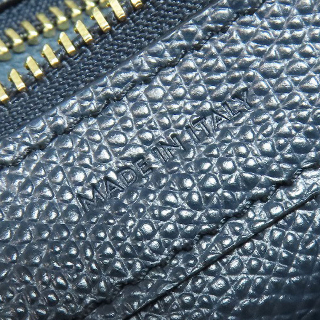 CELINE Handbag leather Navy Vertical hippopotamus Women Used Authentic