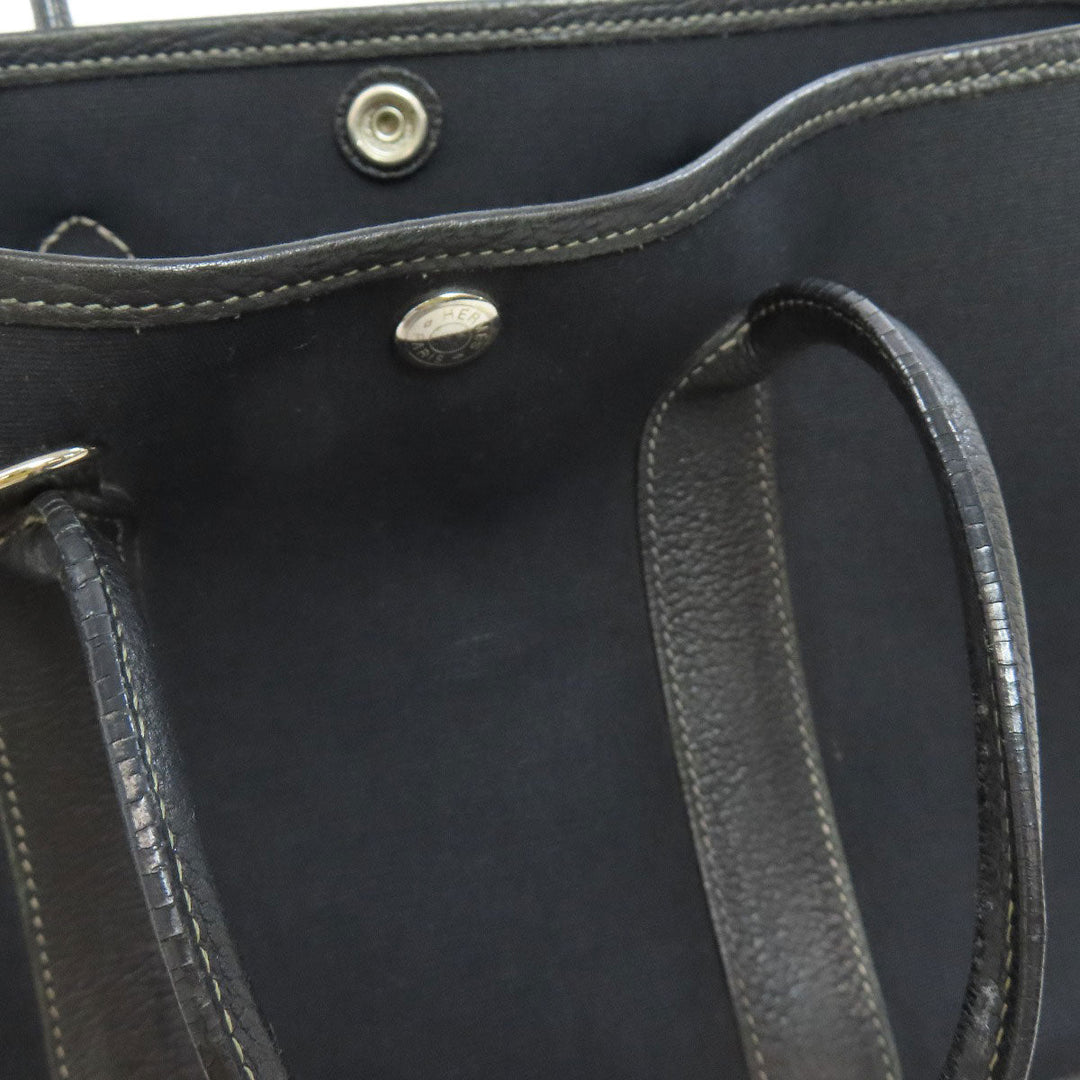 HERMES Handbag Tower ash black Garden Party TPM SilverMetal Women Used Authentic