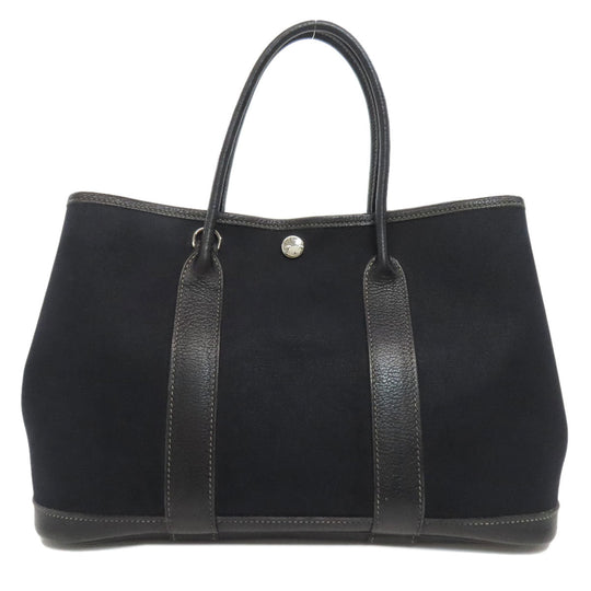 HERMES Handbag Tower ash black Garden Party TPM SilverMetal Women Used Authentic
