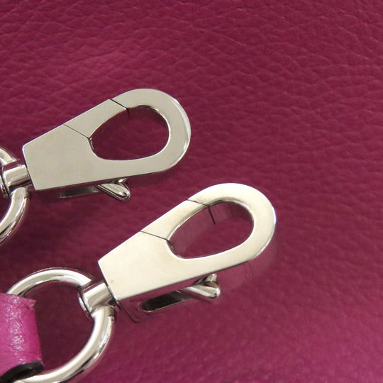 HERMES Handbag Calfskin pink Bolide 1923 Mini SilverMetal Women Used Authentic