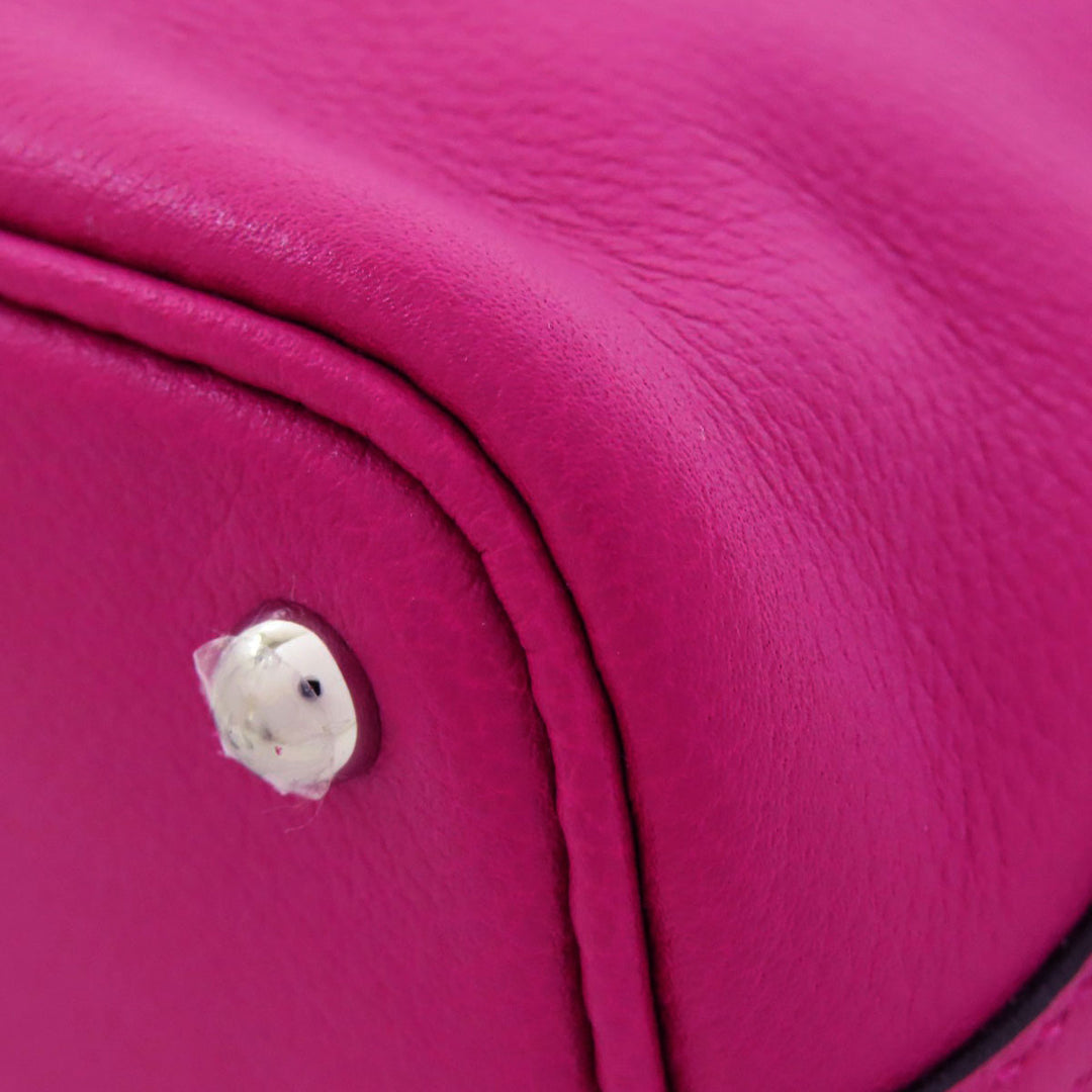 HERMES Handbag Calfskin pink Bolide 1923 Mini SilverMetal Women Used Authentic