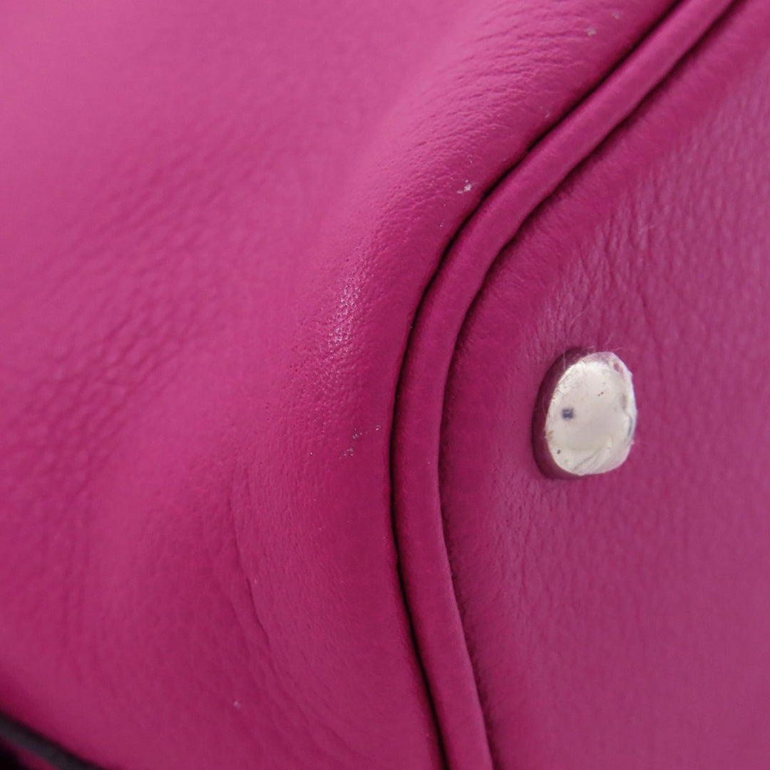 HERMES Handbag Calfskin pink Bolide 1923 Mini SilverMetal Women Used Authentic