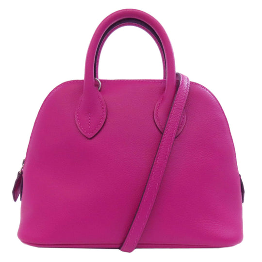 HERMES Handbag Calfskin pink Bolide 1923 Mini SilverMetal Women Used Authentic