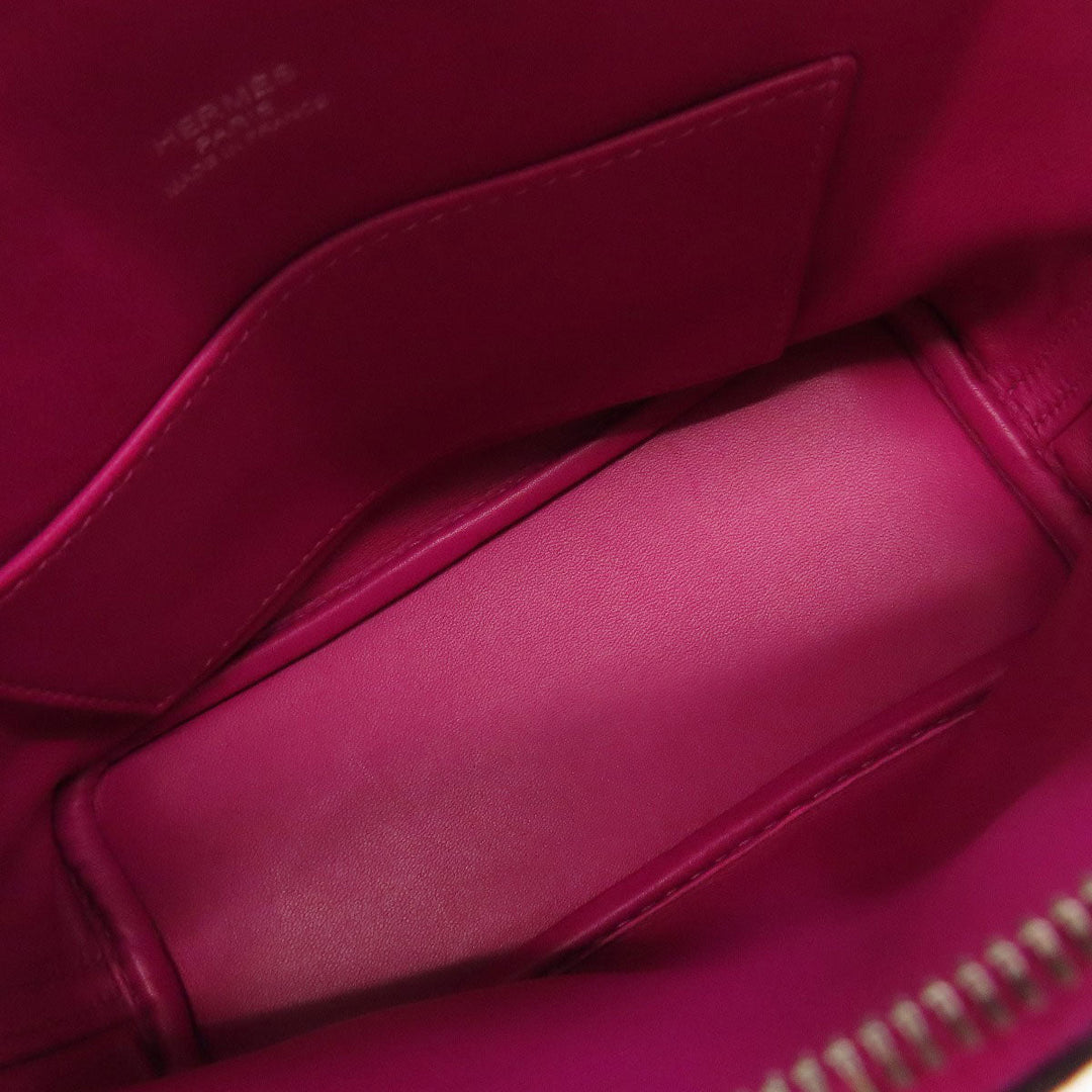 HERMES Handbag Calfskin pink Bolide 1923 Mini SilverMetal Women Used Authentic