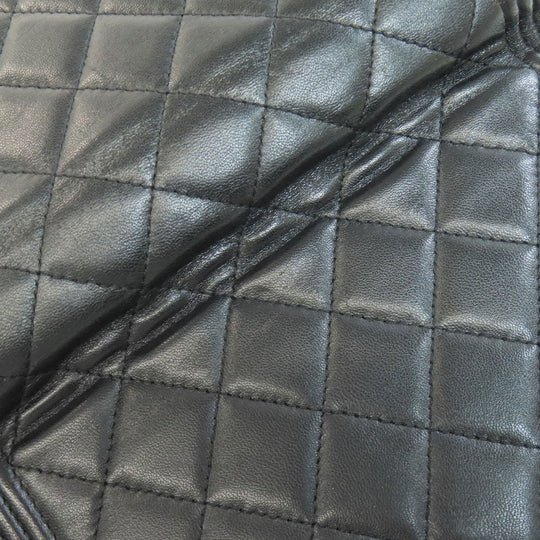 CHANEL Long Wallet Purse lambskin black Chain Wallet Boy Chanel SilverMetal