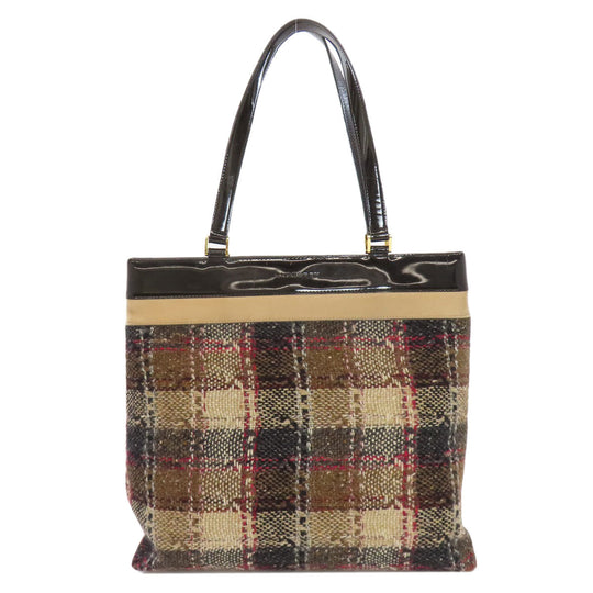 BURBERRY Tote Bag canvas Brown Tartan check