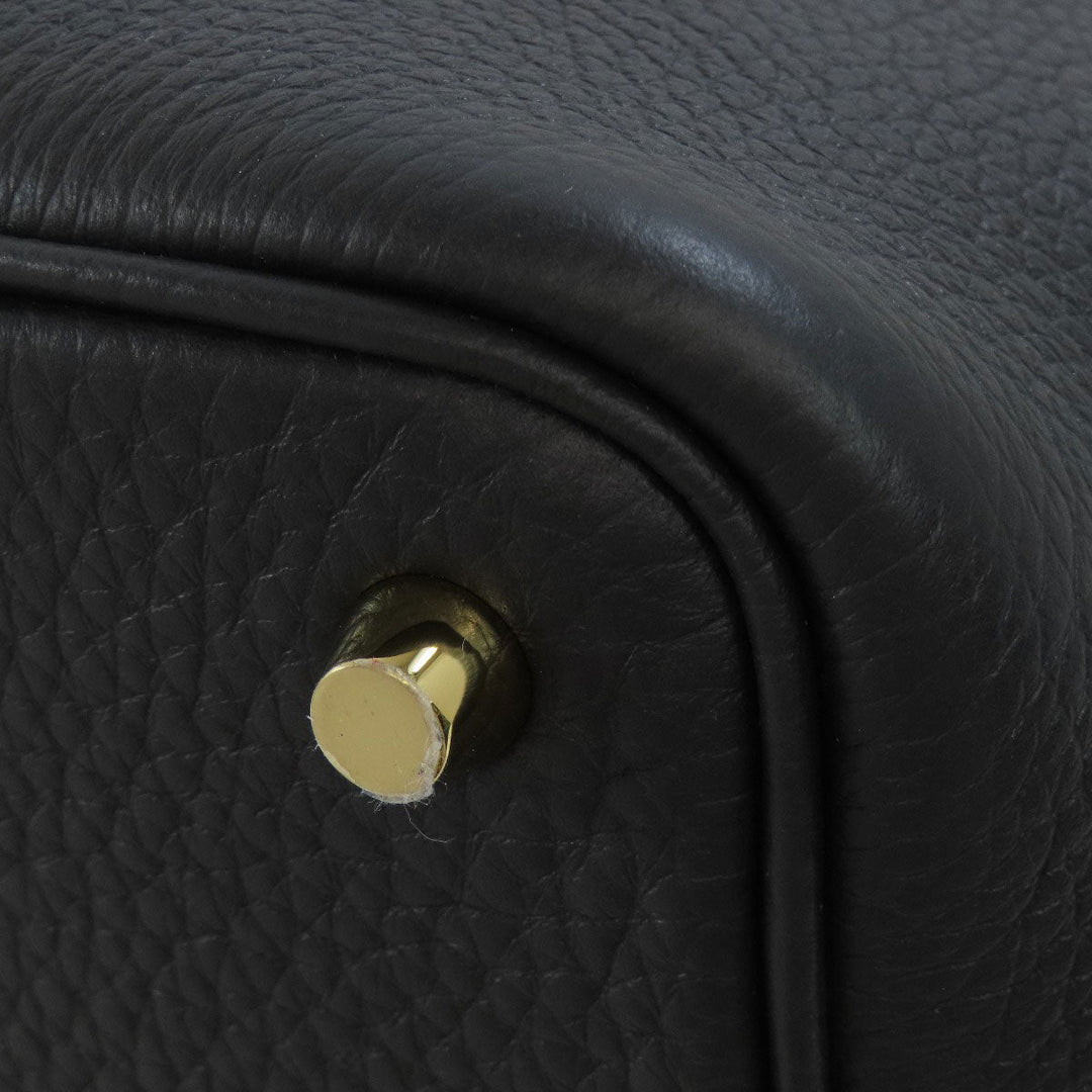 HERMES Handbag Taurillon Clemence black Picotin Lock PM Gold Metal Women Used Authentic