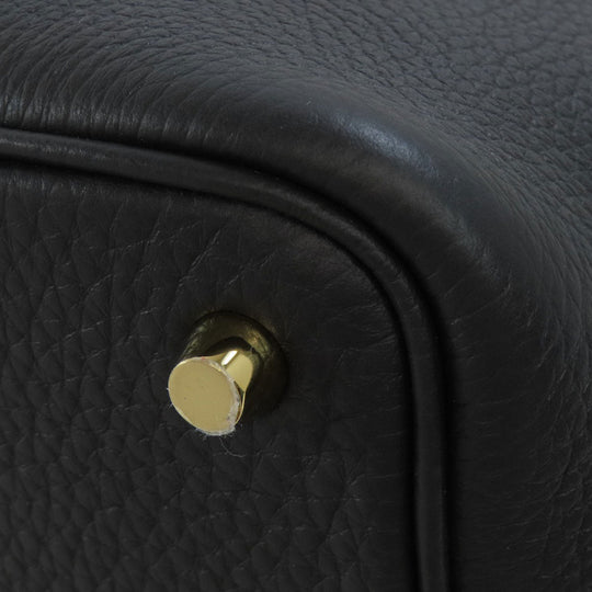 HERMES Handbag Taurillon Clemence black Picotin Lock PM Gold Metal Women Used Authentic