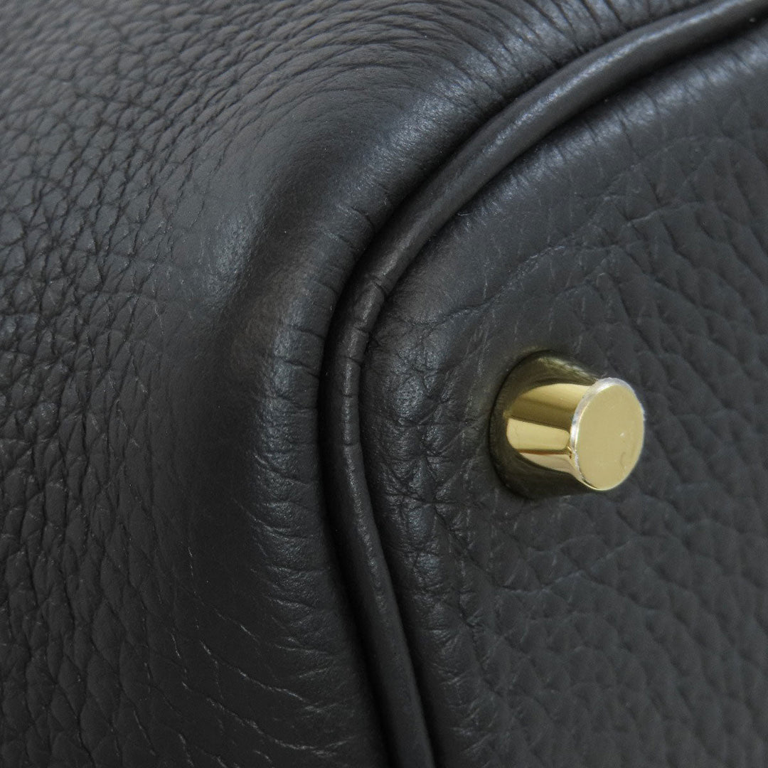 HERMES Handbag Taurillon Clemence black Picotin Lock PM Gold Metal Women Used Authentic