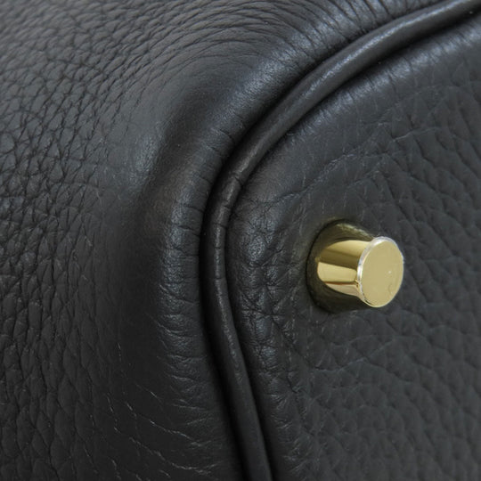 HERMES Handbag Taurillon Clemence black Picotin Lock PM Gold Metal Women Used Authentic