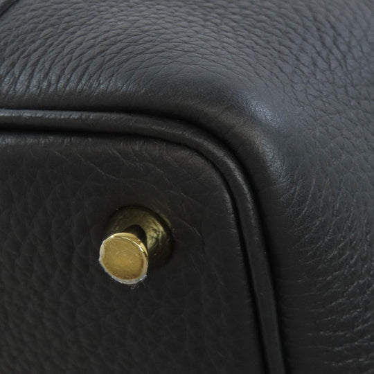 HERMES Handbag Taurillon Clemence black Picotin Lock PM Gold Metal Women Used Authentic