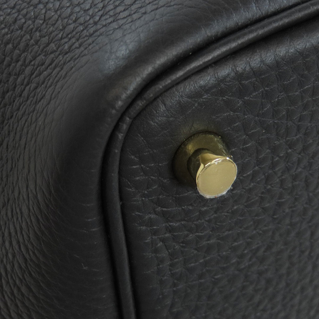 HERMES Handbag Taurillon Clemence black Picotin Lock PM Gold Metal Women Used Authentic