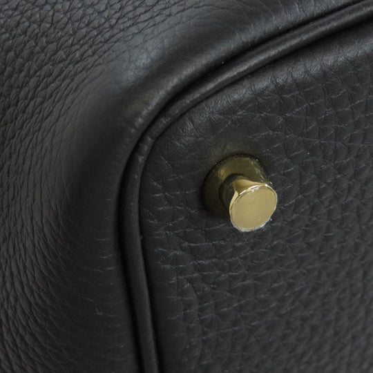 HERMES Handbag Taurillon Clemence black Picotin Lock PM Gold Metal Women Used Authentic