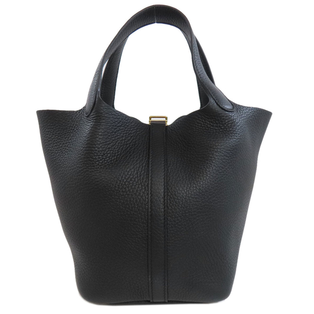 HERMES Handbag Taurillon Clemence black Picotin Lock PM Gold Metal Women Used Authentic