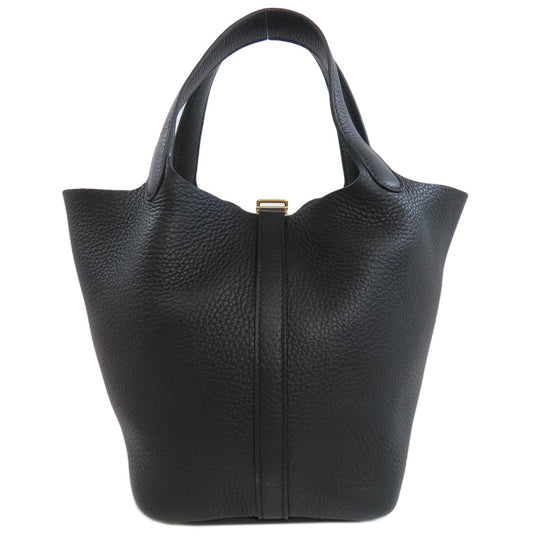 HERMES Handbag Taurillon Clemence black Picotin Lock PM Gold Metal Women Used Authentic