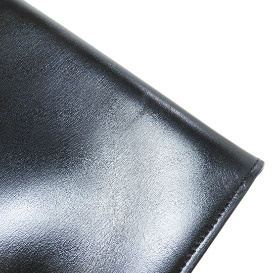 HERMES Shoulder Bag leather black Omenitu Women Used Authentic