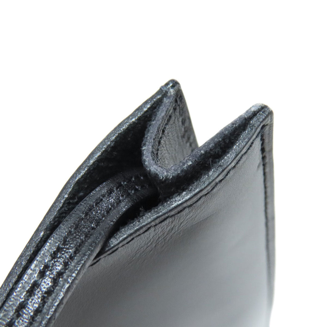 HERMES Shoulder Bag leather black Omenitu Women Used Authentic
