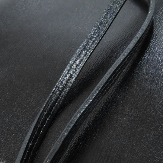 HERMES Shoulder Bag leather black Omenitu Women Used Authentic
