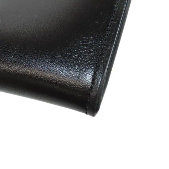 HERMES Shoulder Bag leather black Omenitu Women Used Authentic