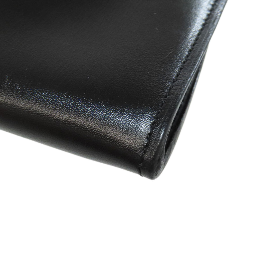HERMES Shoulder Bag leather black Omenitu Women Used Authentic