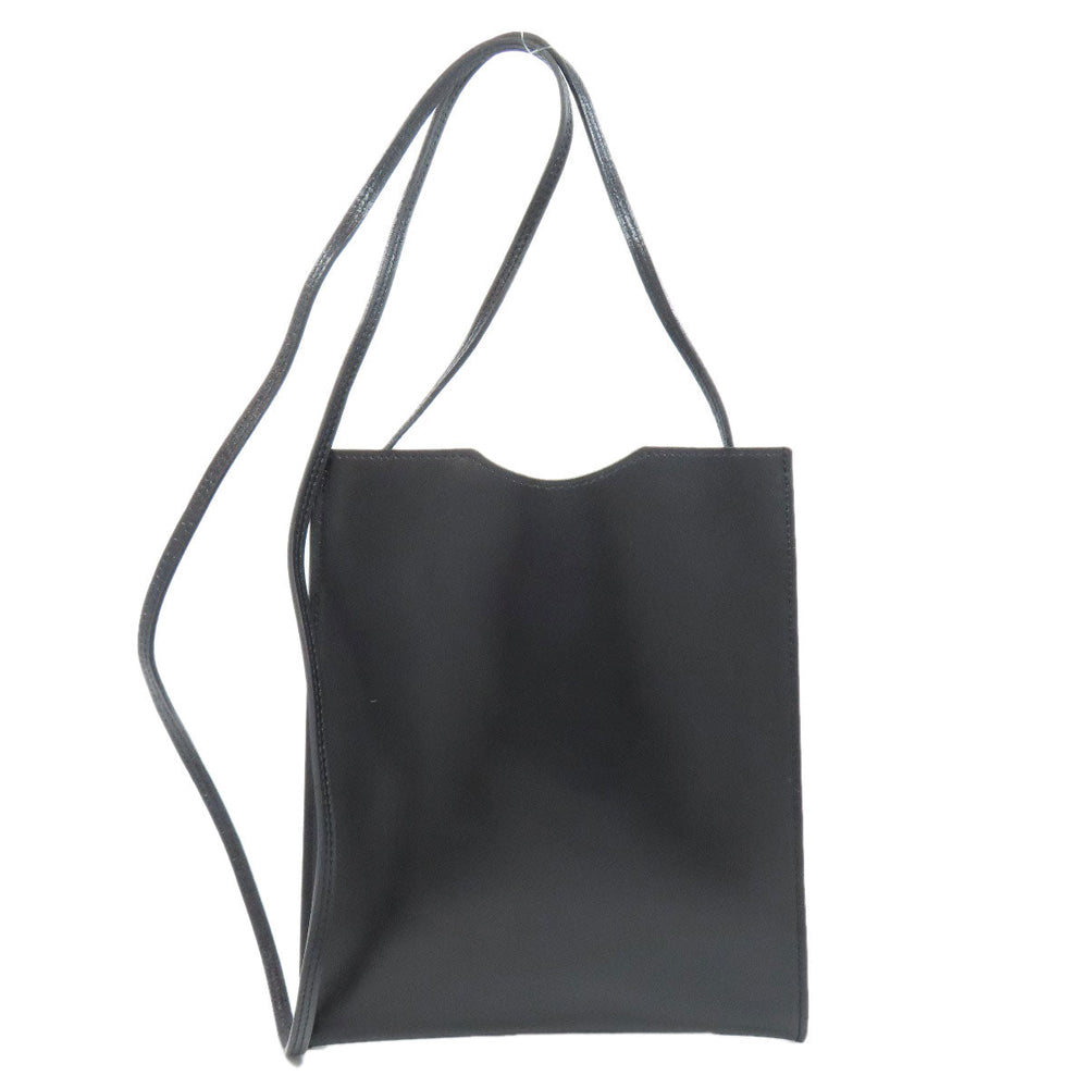 HERMES Shoulder Bag leather black Omenitu Women Used Authentic