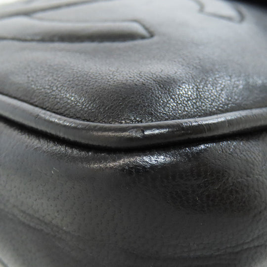 CHANEL Shoulder Bag lambskin black COCO Mark Women Used Authentic