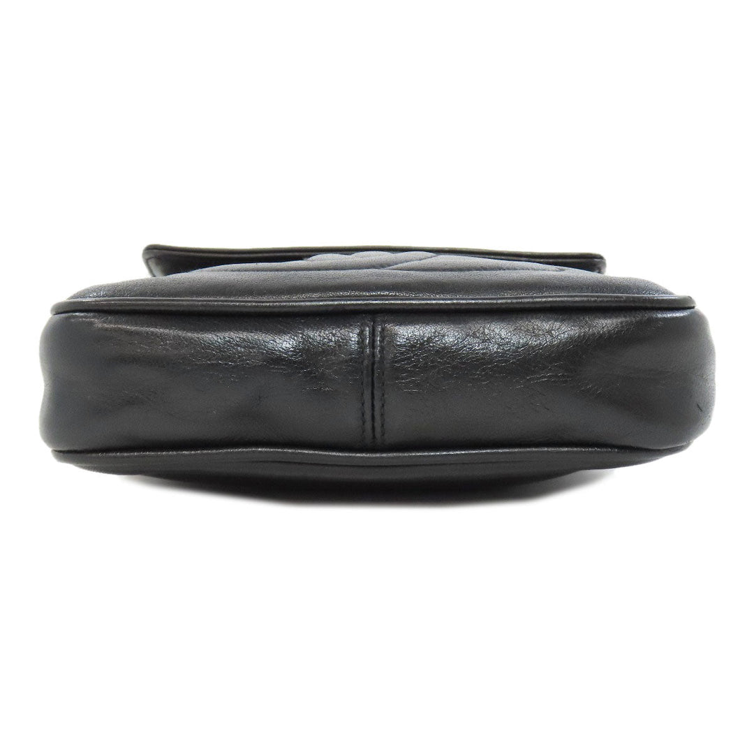 CHANEL Shoulder Bag lambskin black COCO Mark Women Used Authentic