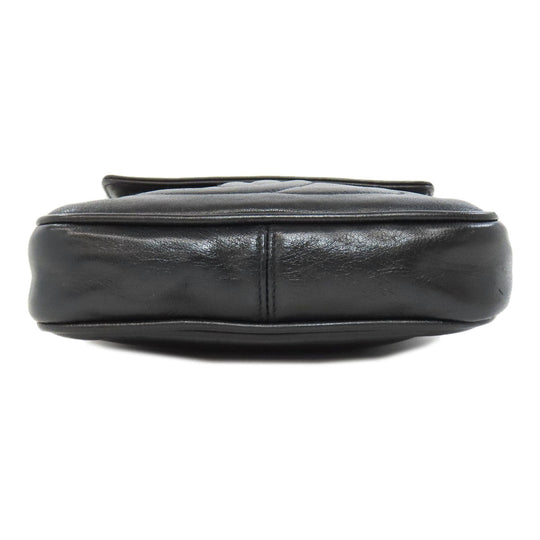 CHANEL Shoulder Bag lambskin black COCO Mark Women Used Authentic