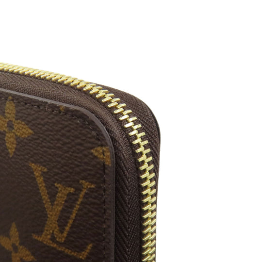 LOUIS VUITTON Long Wallet Purse M41894 Monogram canvas Brown Zippy wallet Women Used Authentic