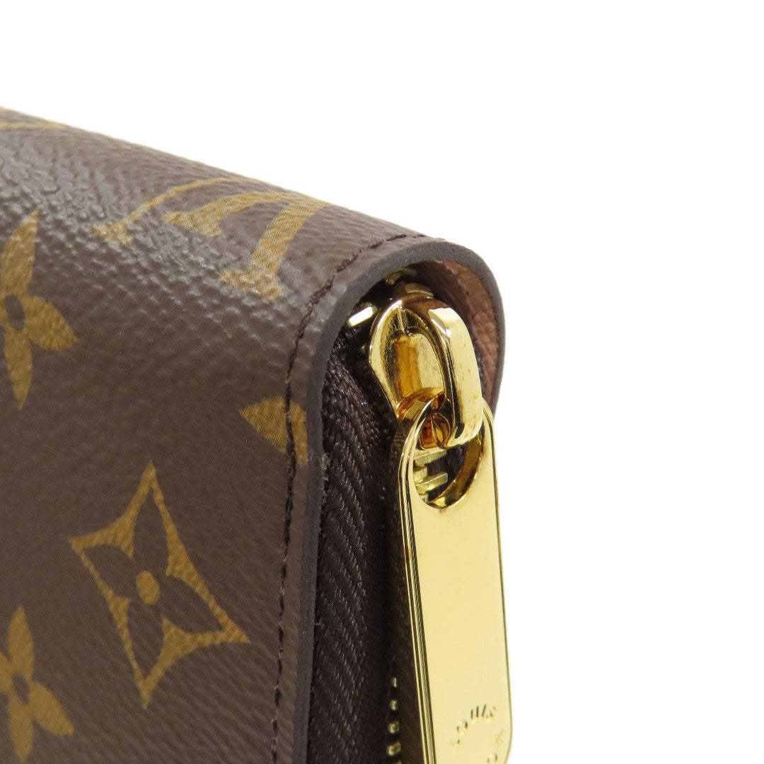 LOUIS VUITTON Long Wallet Purse M41894 Monogram canvas Brown Zippy wallet Women Used Authentic
