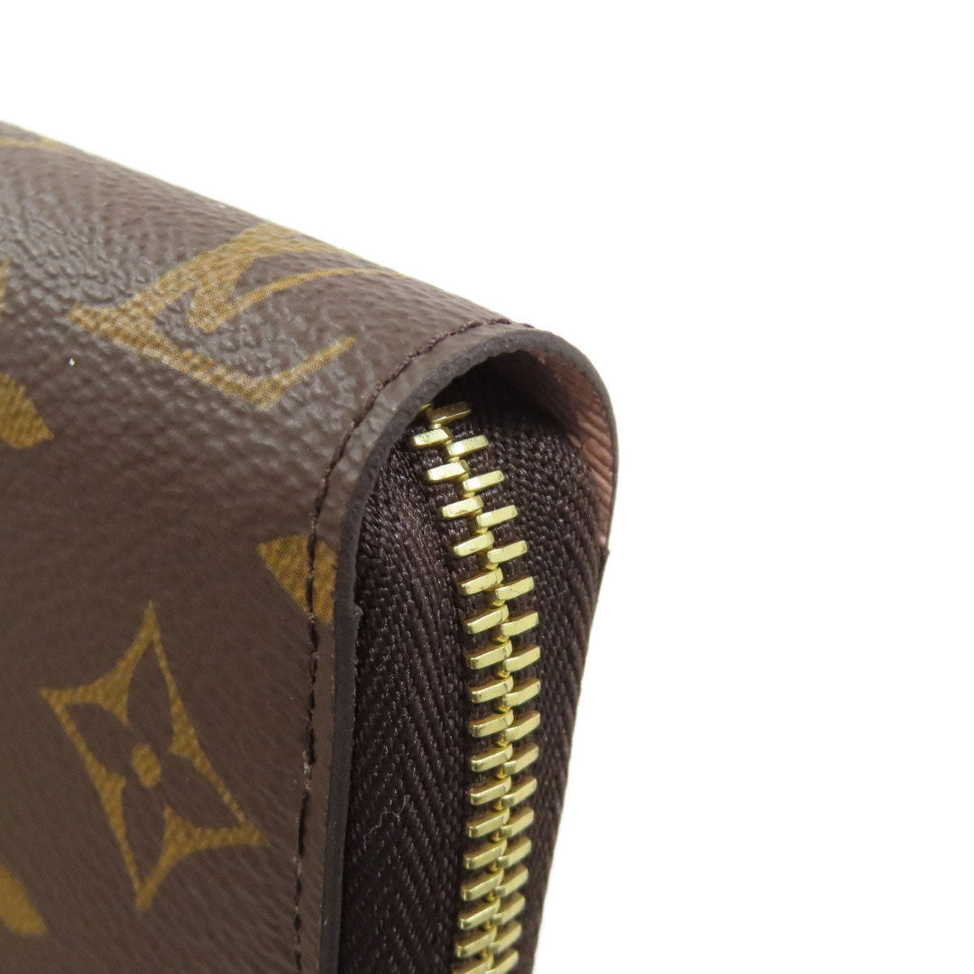LOUIS VUITTON Long Wallet Purse M41894 Monogram canvas Brown Zippy wallet Women Used Authentic