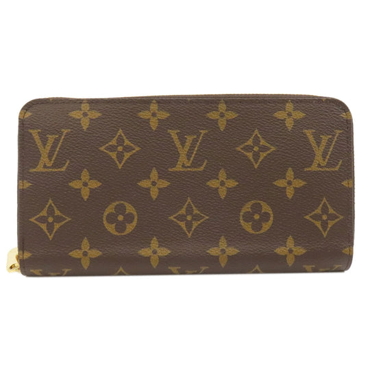 LOUIS VUITTON Long Wallet Purse M41894 Monogram canvas Brown Zippy wallet Women Used Authentic