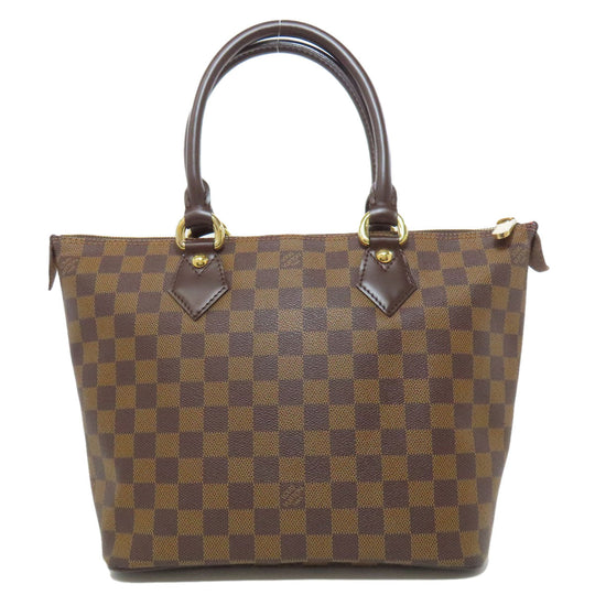 LOUIS VUITTON Tote Bag N51183 Damier canvas Brown Saleya PM Women Used Authentic