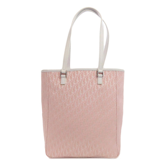 Christian Dior Tote Bag canvas pink Trotter Pattern Women Used Authentic
