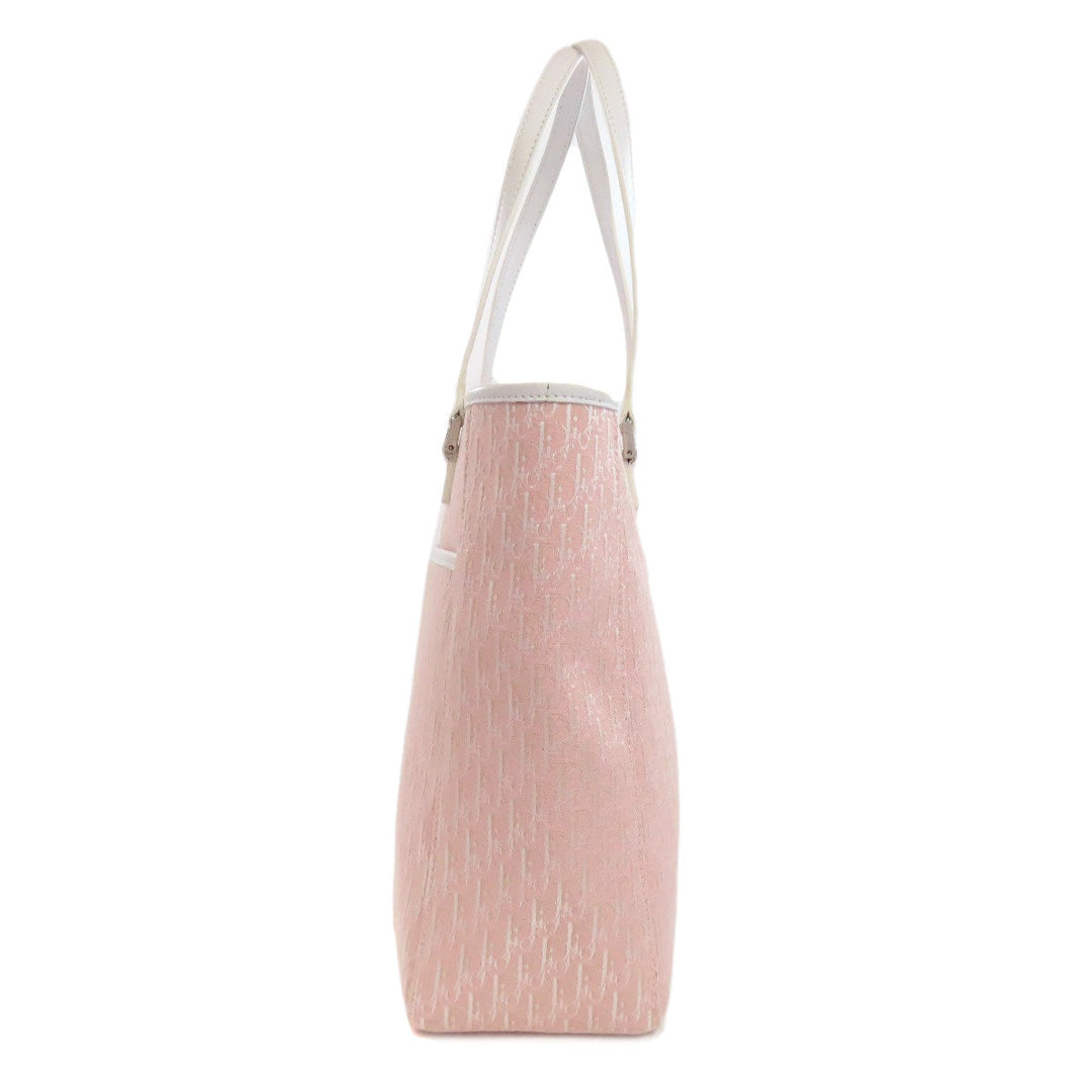 Christian Dior Tote Bag canvas pink Trotter Pattern Women Used Authentic