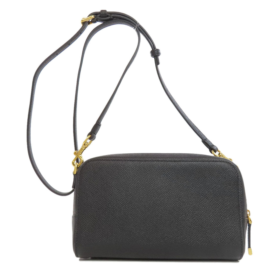 Christian Dior Shoulder Bag Calfskin black Karo double pouch Women Used Authentic