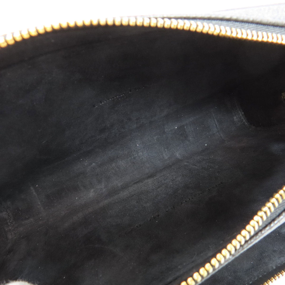 Christian Dior Shoulder Bag Calfskin black Karo double pouch Women Used Authentic