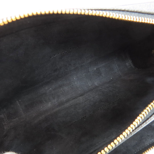 Christian Dior Shoulder Bag Calfskin black Karo double pouch Women Used Authentic