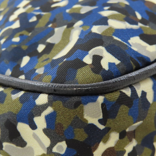 FENDI Handbag Nylon black Camouflage Pattern Women Used Authentic
