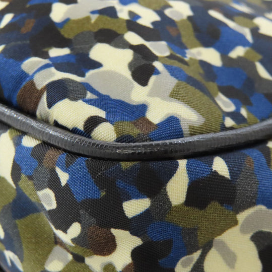 FENDI Handbag Nylon black Camouflage Pattern Women Used Authentic