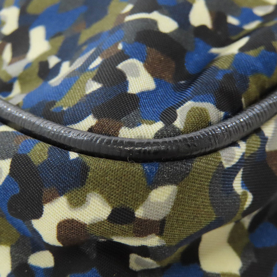 FENDI Handbag Nylon black Camouflage Pattern Women Used Authentic