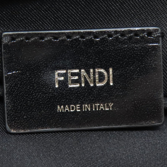 FENDI Handbag Nylon black Camouflage Pattern Women Used Authentic
