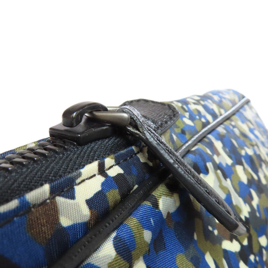 FENDI Handbag Nylon black Camouflage Pattern Women Used Authentic
