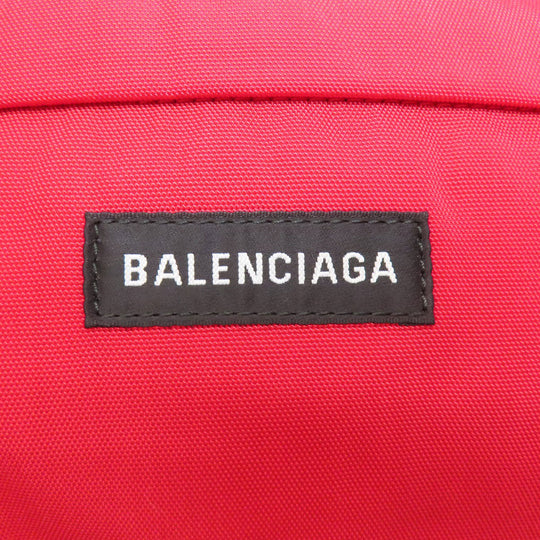 BALENCIAGA Backpack Nylon Red logo Women Used Authentic