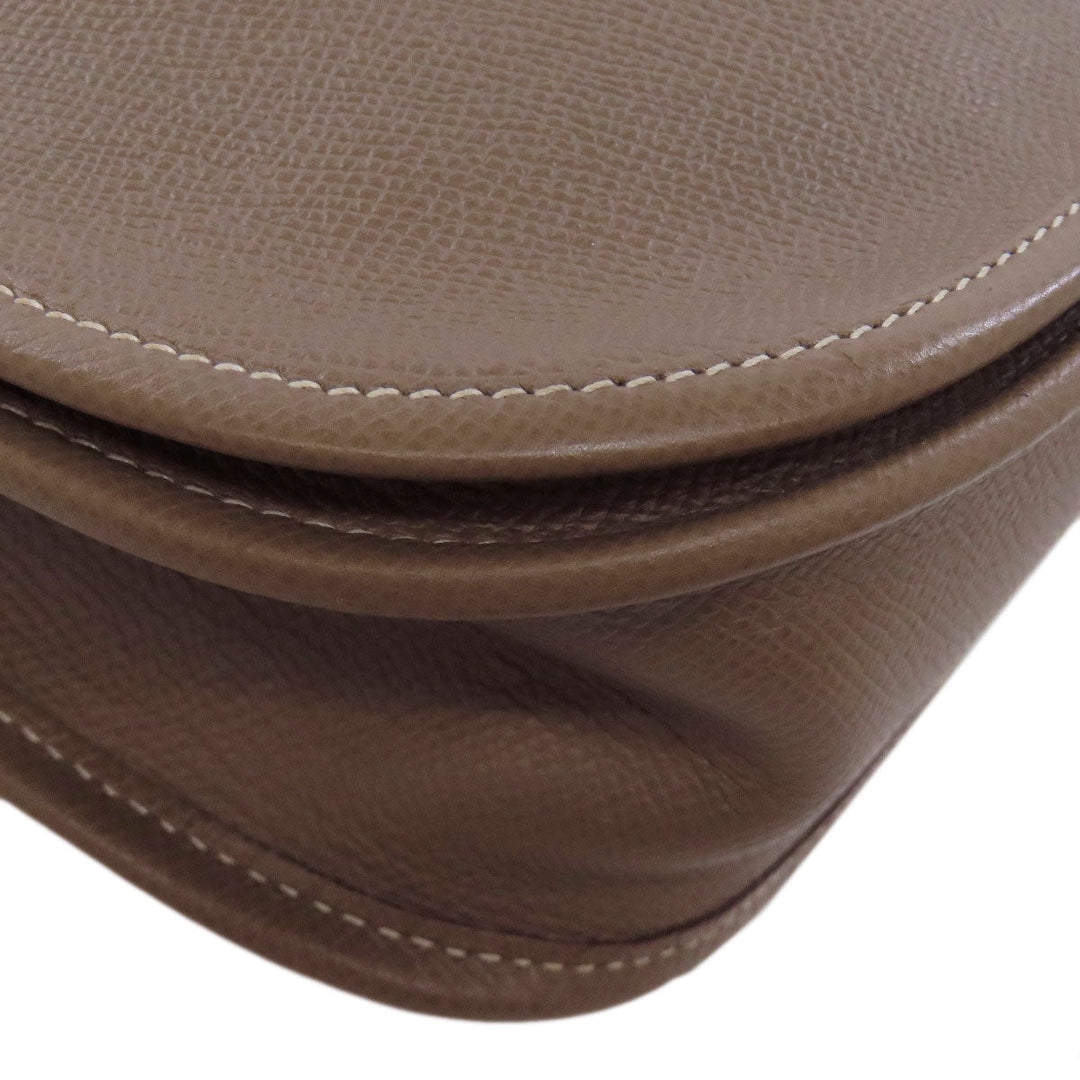 HERMES Shoulder Bag Epsom Brown Evelyn 3PM Etop SilverMetal Women Used Authentic