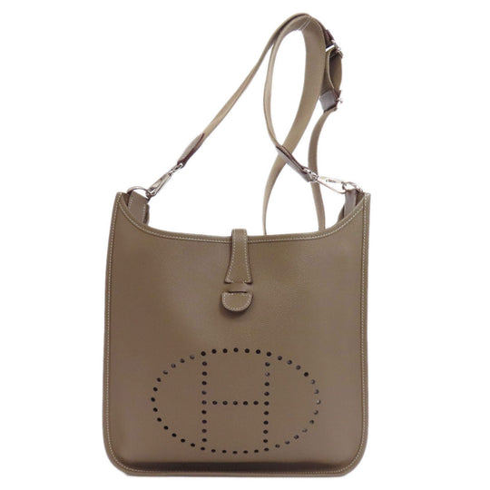 HERMES Shoulder Bag Epsom Brown Evelyn 3PM Etop SilverMetal Women Used Authentic