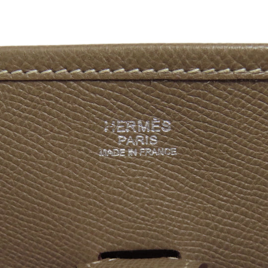 HERMES Shoulder Bag Epsom Brown Evelyn 3PM Etop SilverMetal Women Used Authentic
